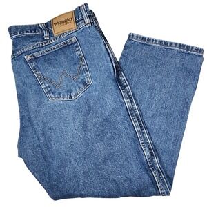 Wrangler Rugged Wear Jeans Men 42x29 Medium Wash Relaxed Fit Straight Leg Denim